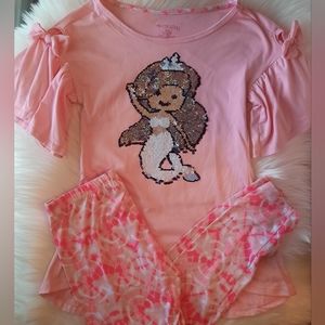 Girls 2pc Matching Set - Mermaid/ Pink TieDye - Size 7-8 - Boutique Set